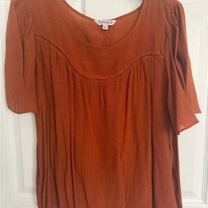 Nanette Lepore Terracotta Blouse with Wide leg pants to match